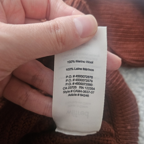 WILFRED Red Rust Brown Knit Sweater 100% Merino Wool XXS Aritzia - Picture 4 of 5